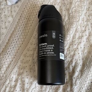Owala Black Insulated Water Bottle with Built-in Straw